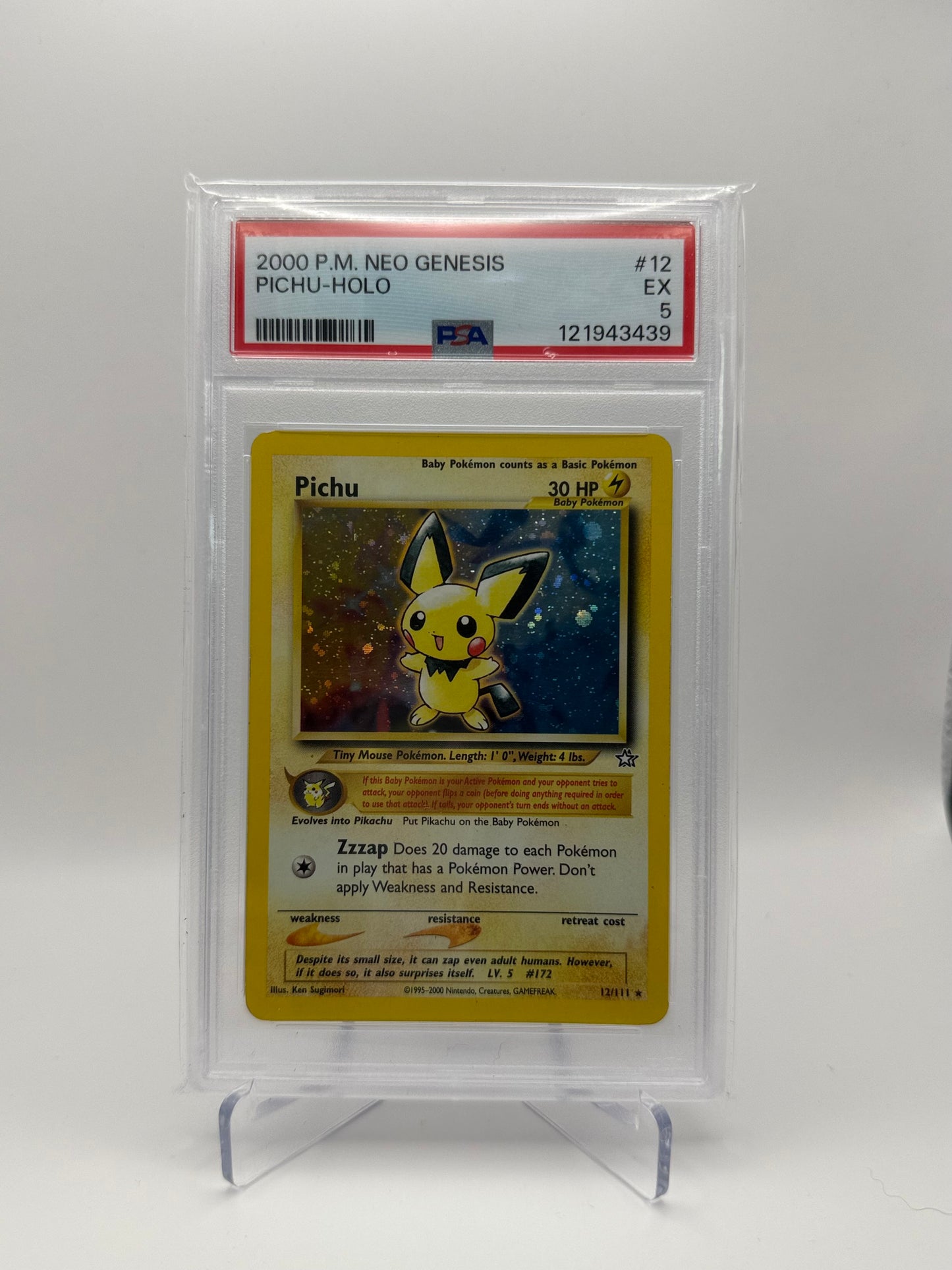 Pichu #12 Neo Genesis Holo PSA 5 Excellent