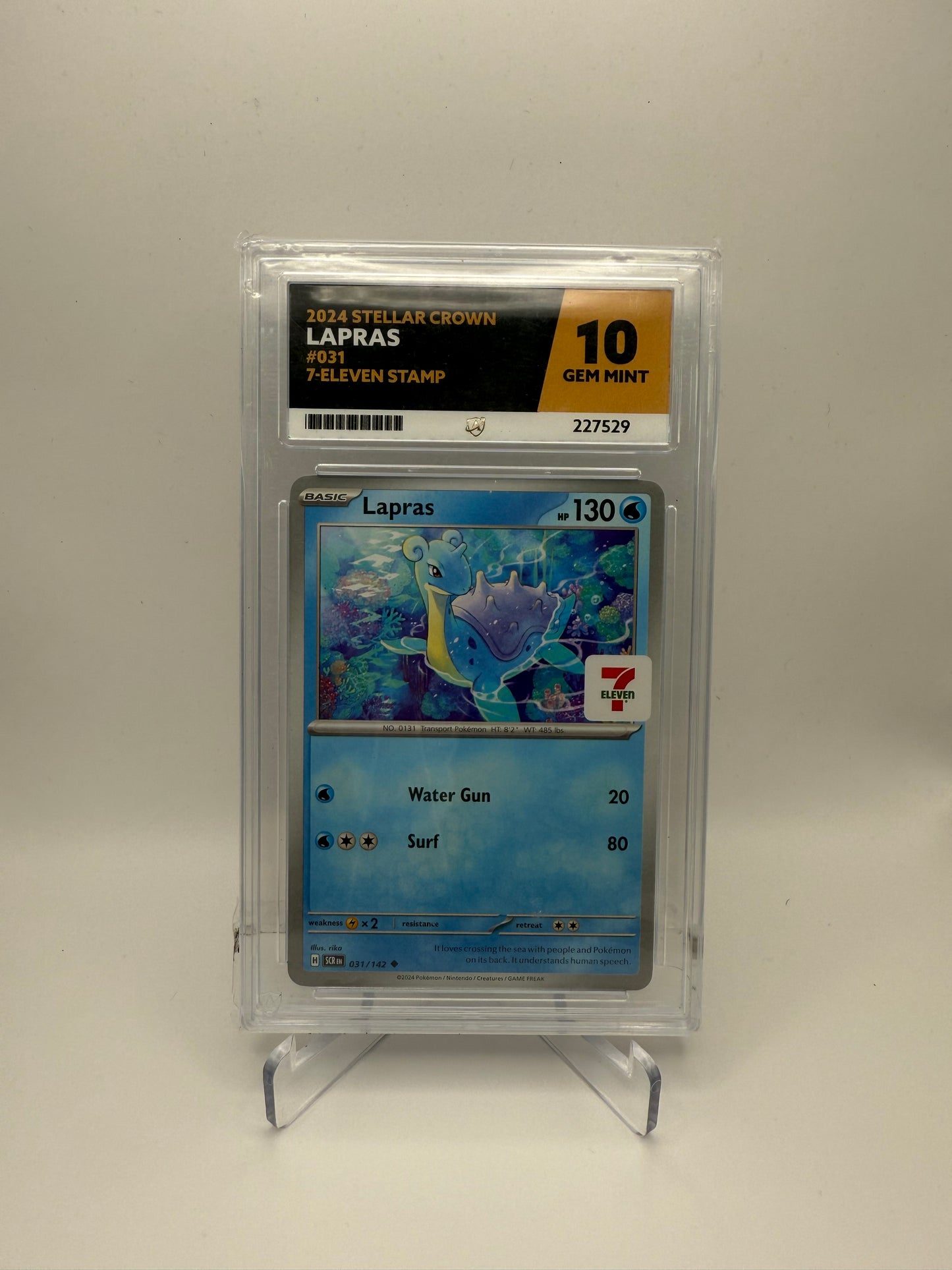 Lapras #031 7-Eleven Stamp Stellar Crown Ace 10 Gem Mint