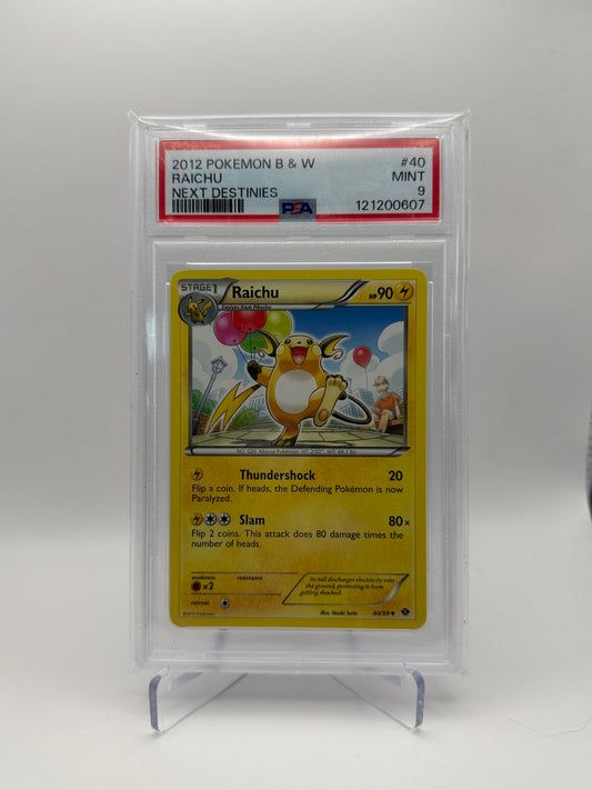 Raichu #40 Pokemon Black & White Next Destinies PSA 9 Mint