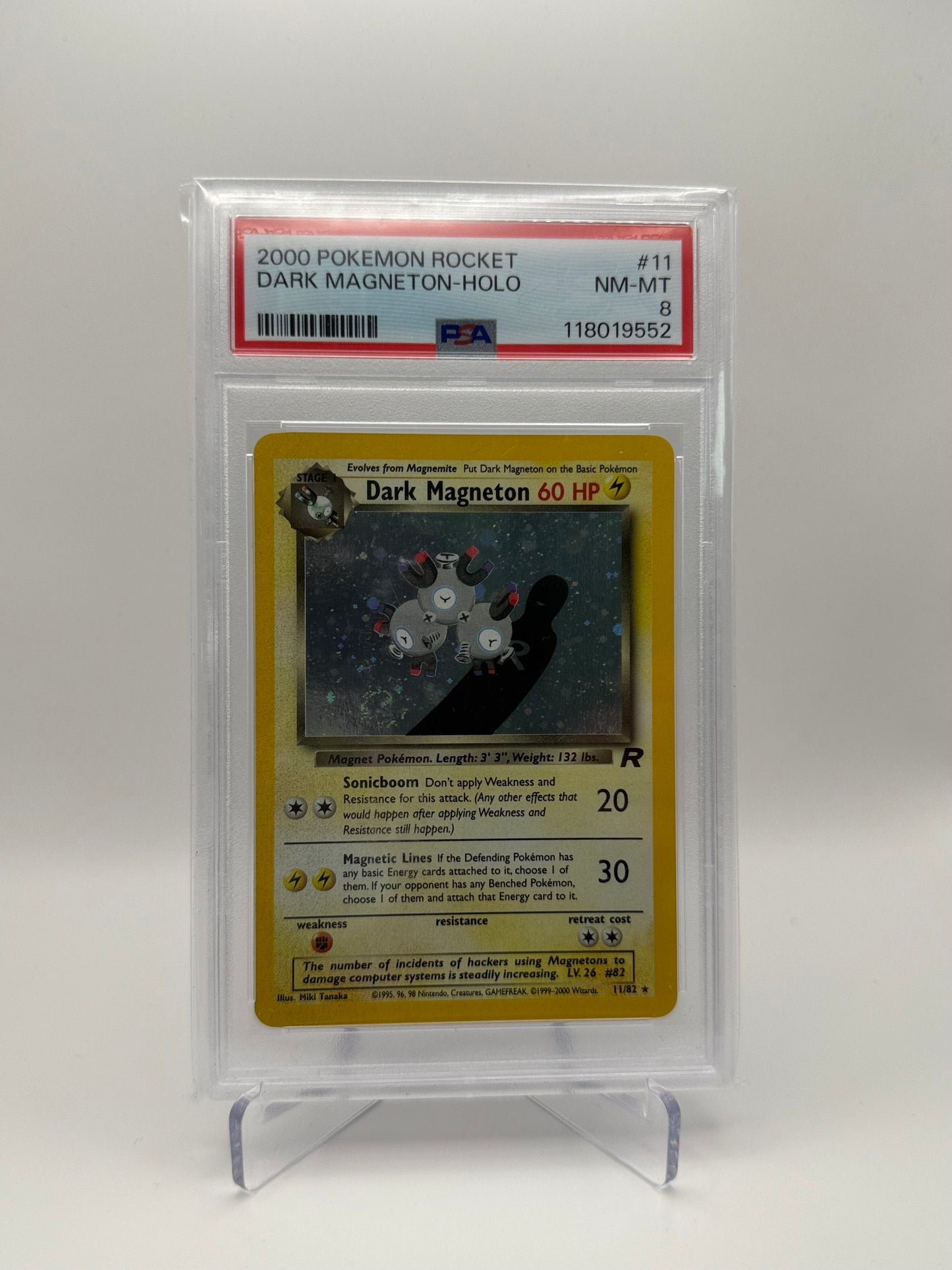 Dark Magneton #11 Team Rocket Holo PSA 8 Near Mint-Mint