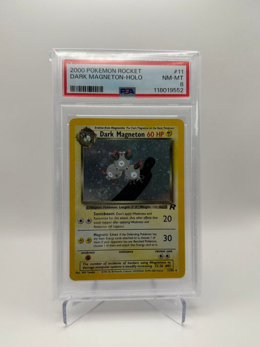 Dark Magneton #11 Team Rocket Holo PSA 8 Near Mint-Mint