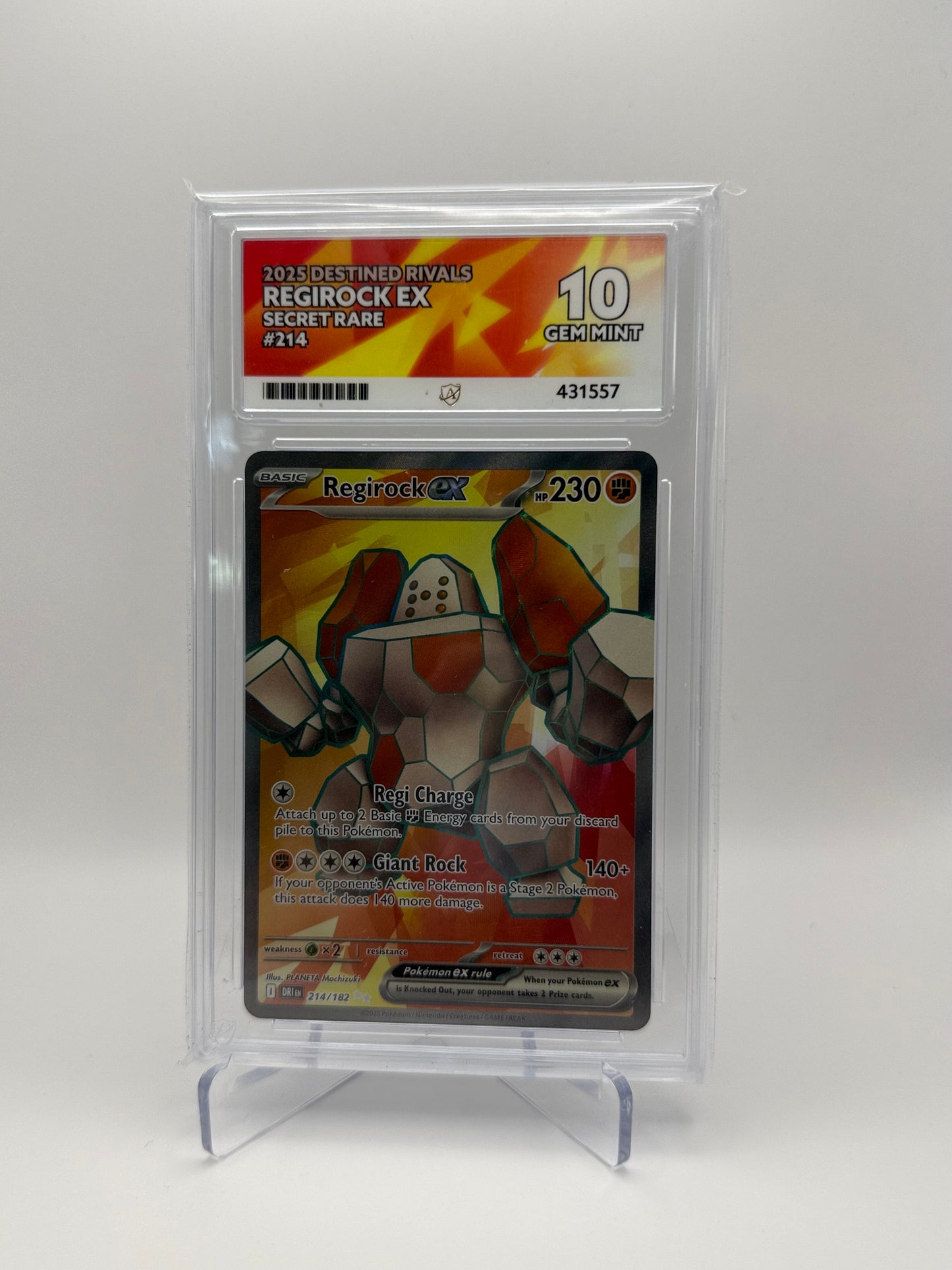Regirock EX #214 Destined Rivals Ace 10 Gem Mint