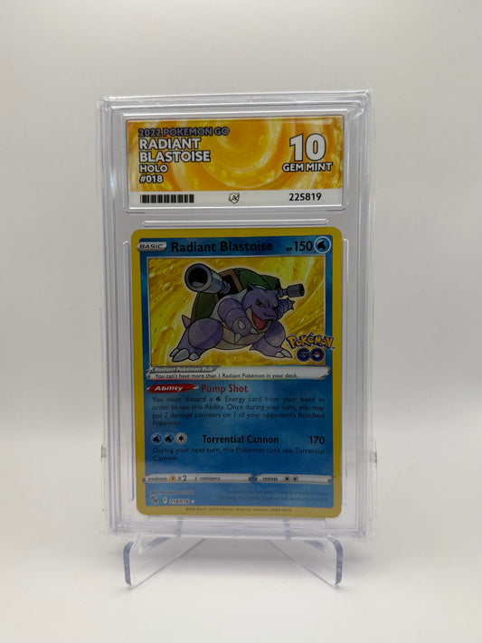 Radiant Blastoise #018 Pokemon Go Ace 10 Gem Mint